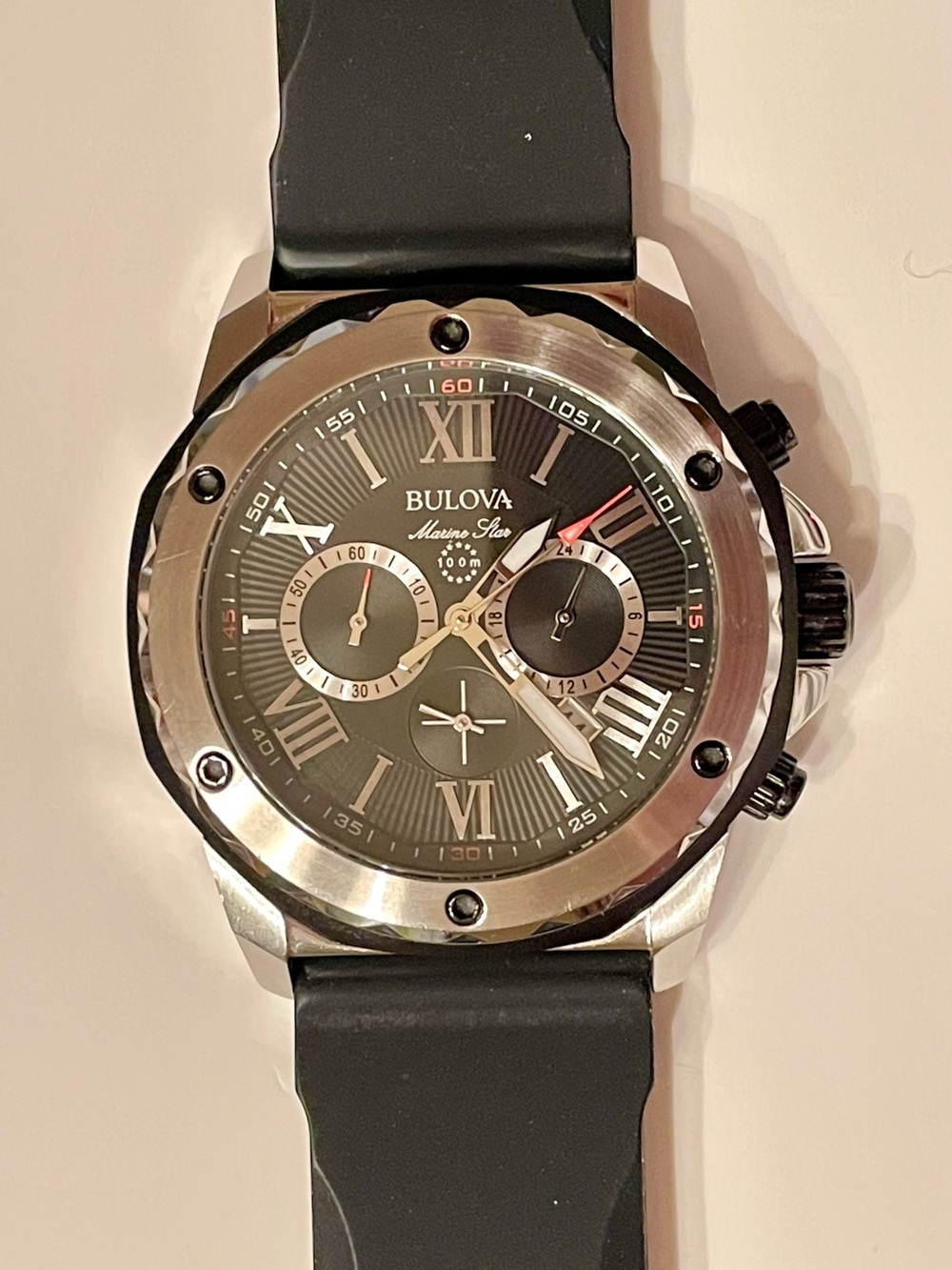 Bulova Marine Star Black and Silver Watch - Picture 7 of 7